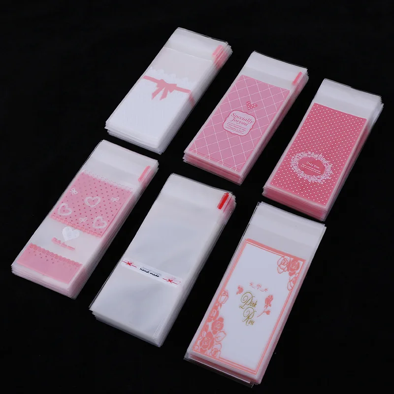 

100Pcs/lot Mini plastic Cookie Packaging Cake wrapper Self-adhesive Christmas Cookie Packaging Birthday Packaging bags