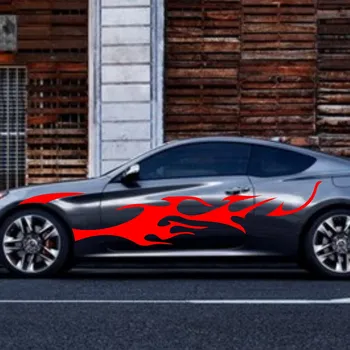 

Car Decals Hot Fire Flames Racing 110'' for Coupe Vinyl Side Stickers ZC149