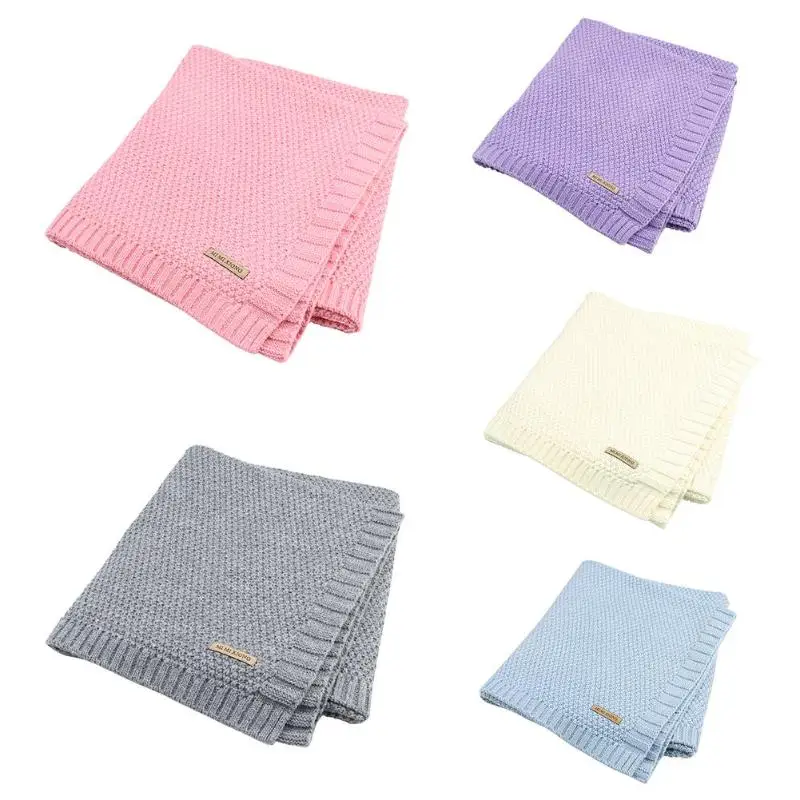 

Newborn Baby Blanket Swadding Knitted Newborn Swaddle Wrap Soft Toddler Bedding Sofa Bedding Quilt Solid Color Stroller Cover
