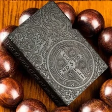 YKYJ zpo бренд вставки ручной резной Constantine черное дерево Зажигалки с коробкой