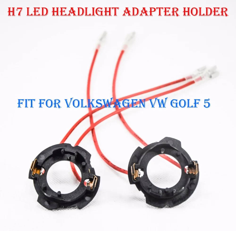 

2PCS H7 LED Headlight Conversion Kit Bulb Lamp Holder Adapter Base Retainer Clip Socket For Volkswagen VW Golf 5 Jetta Converter
