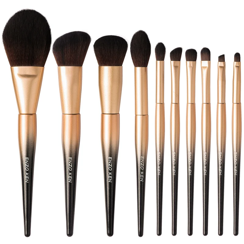 

Makeup Brushes Set Merry Christmas Gift for Women ENZO KEN 10Pcs Synthetic Blush Brush Powder Makeup Brushes Set Professional