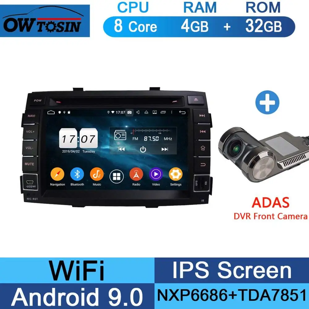 " ips 8 ядерный 4 Гб ram+ 64 Гб rom Android 9,0 автомобильный dvd-плеер для Kia Sorento 2012 2013 DSP радио gps Parrot BT Adas Multimedi - Цвет: 32G Adas Camera