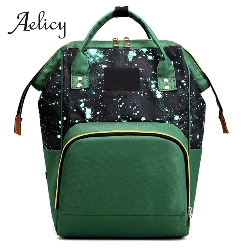 

Aelicy Mummy Bag Fashion Star Print Travel Satchel For Baby Bottle Nappy Large Capacity Nursing Bag Diaper Backpack Waterproof