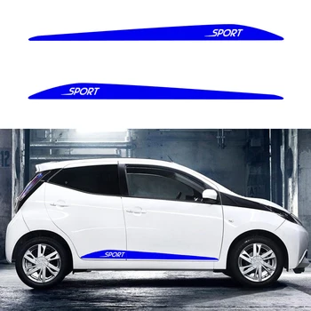 

Car sticker For Toyota AYGO arius yaris Car Side Stripes Side Skirts Graphics Racing Sport Auto Stickers