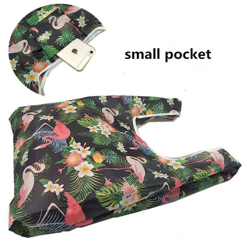 PURDORED 1 pc Foldable Eco Shopping Bag Flamingo Shopping Bag Portable Large-Capacity Handy Tote Shopping bag Dropshipping PURDORED 1 pc Foldable Eco Shopping Bag Flamingo Shopping Bag Portable Large-Capacity Handy Tote Shopping bag Dropshipping