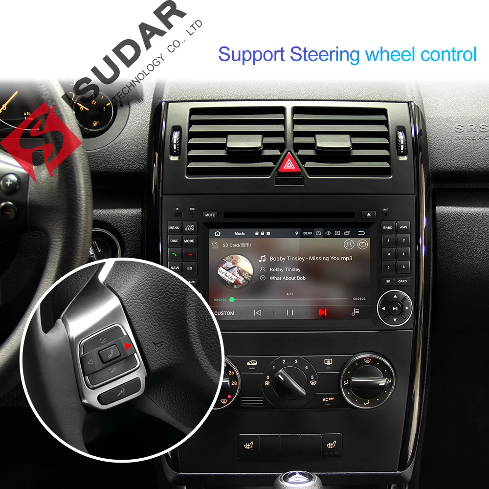 Perfect Isudar Car Multimedia Player 2 din Android 9 Stereo System For Mercedes/Benz/Sprinter/W169/B200/B-class Car DVD Radio GPS DSP FM 4