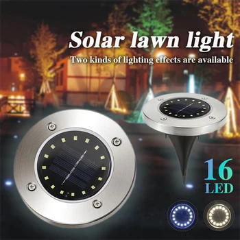 

16 LED Solar Power Lamp Garden Decking Buried Light Outdoor Ground Lamp Durable Security Lights Landscape Light Yard Lawn Lamp