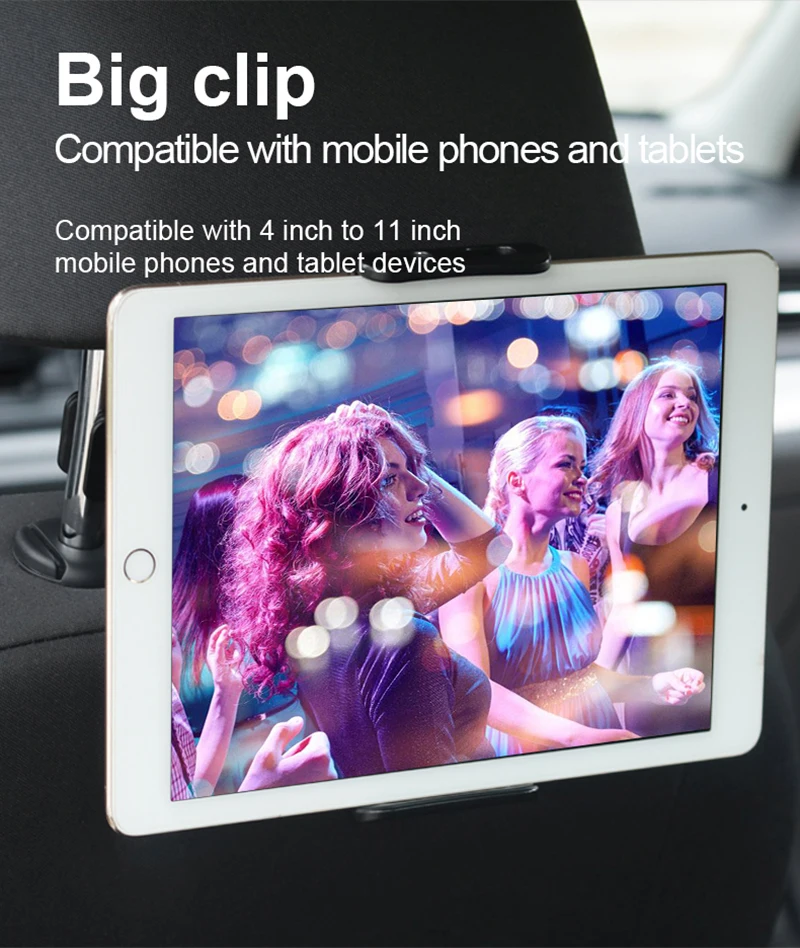 Автомобильная задняя Подушка держатель для телефона планшет автомобильная подставка сиденье задний подголовник Монтажный кронштейн для IPhone X8 мини-планшет, IPad 4-11 дюймов