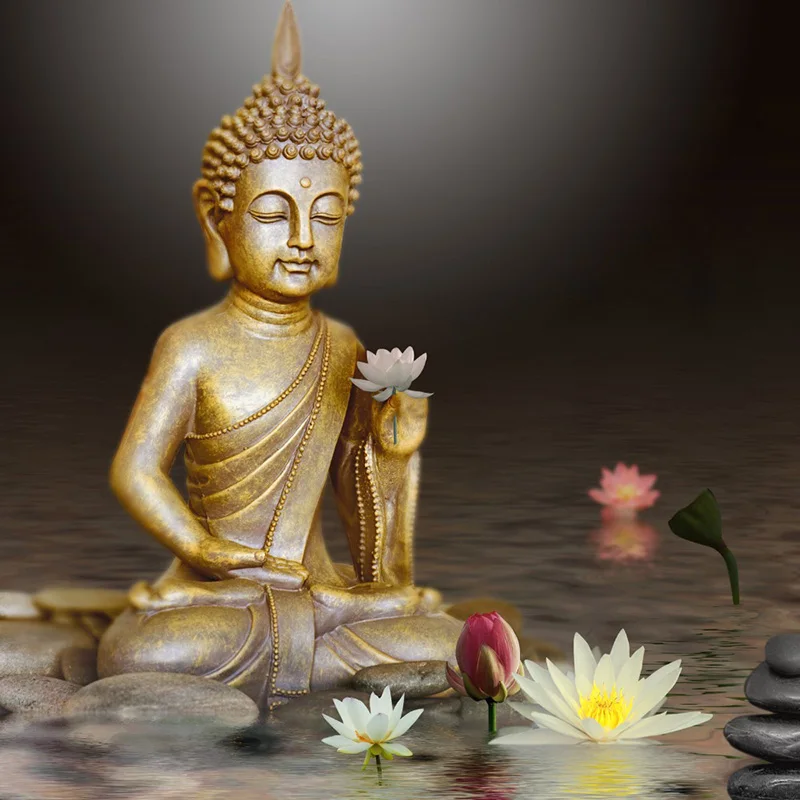 

DIY Diamond Mosaic Diamond Painting Buddha lotus Cross Stitch Kits Diamonds Embroidery Round rhinestones Home Decor