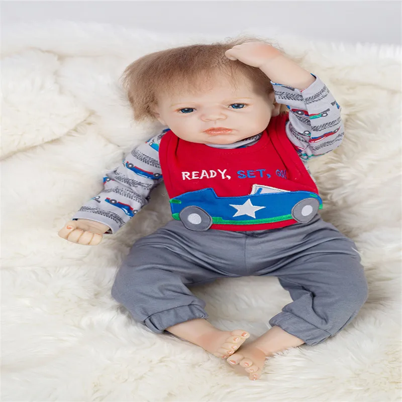 

SanyDoll 20 inch 50 cm Silicone baby reborn dolls, doll reborn Lovely dress doll boy girl christmas gift