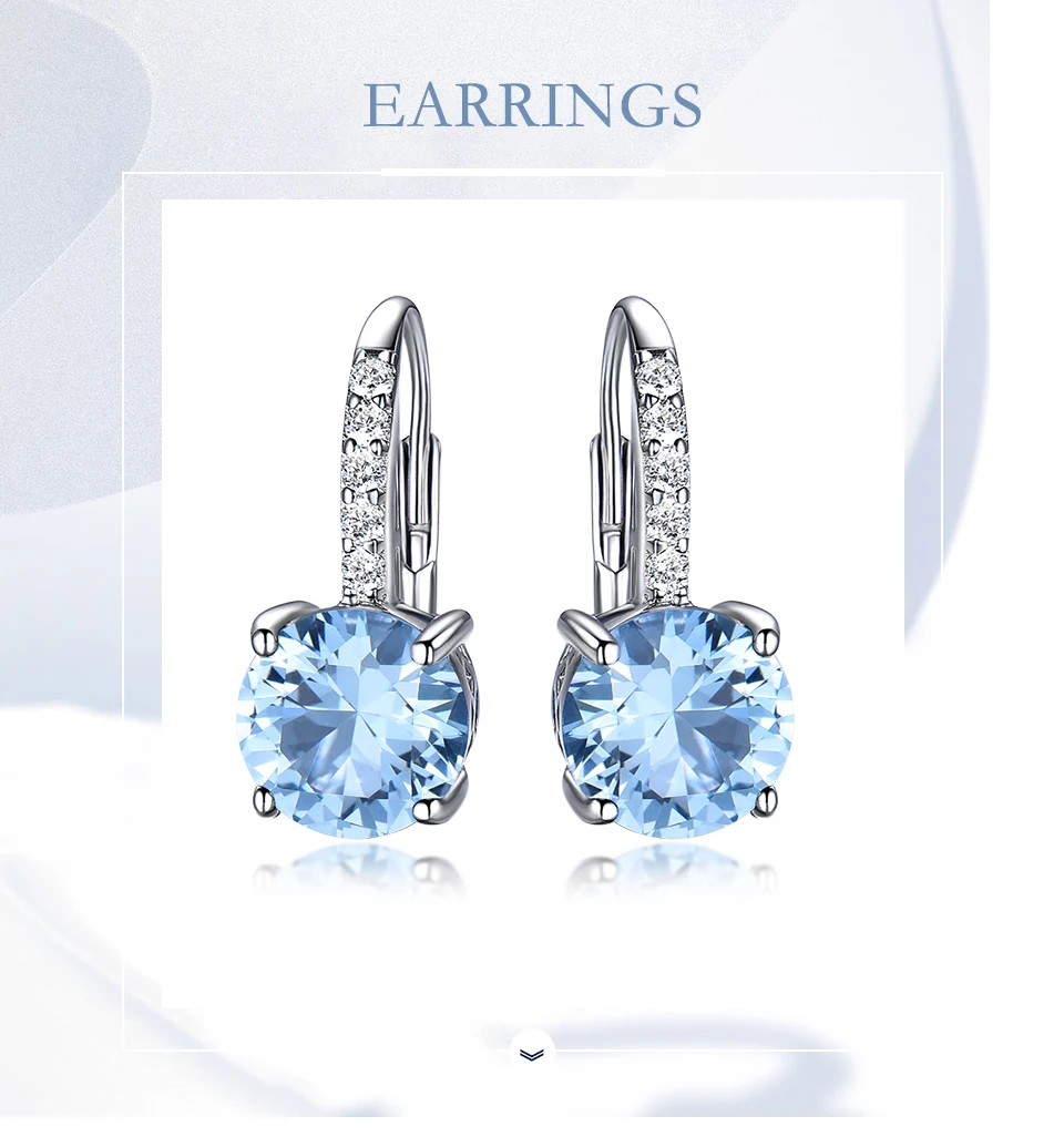 UMCHO  Nano Sky Blue Topaz  925 sterling silver clip earrings for women EUJ061B-1-pc (1)