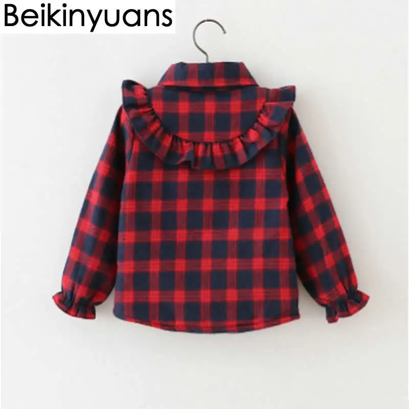 Зимняя рубашка для девочек; красная однотонная бархатная теплая рубашка для малышей; детская одежда в Корейском стиле; Beikinyuans