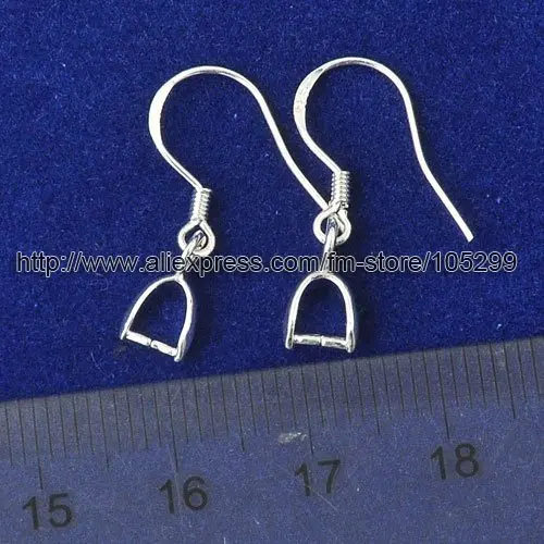 2x Rhodium Sterling Silver Earring Earwire Hook Pinch Bail Clasp SE723RHX2 