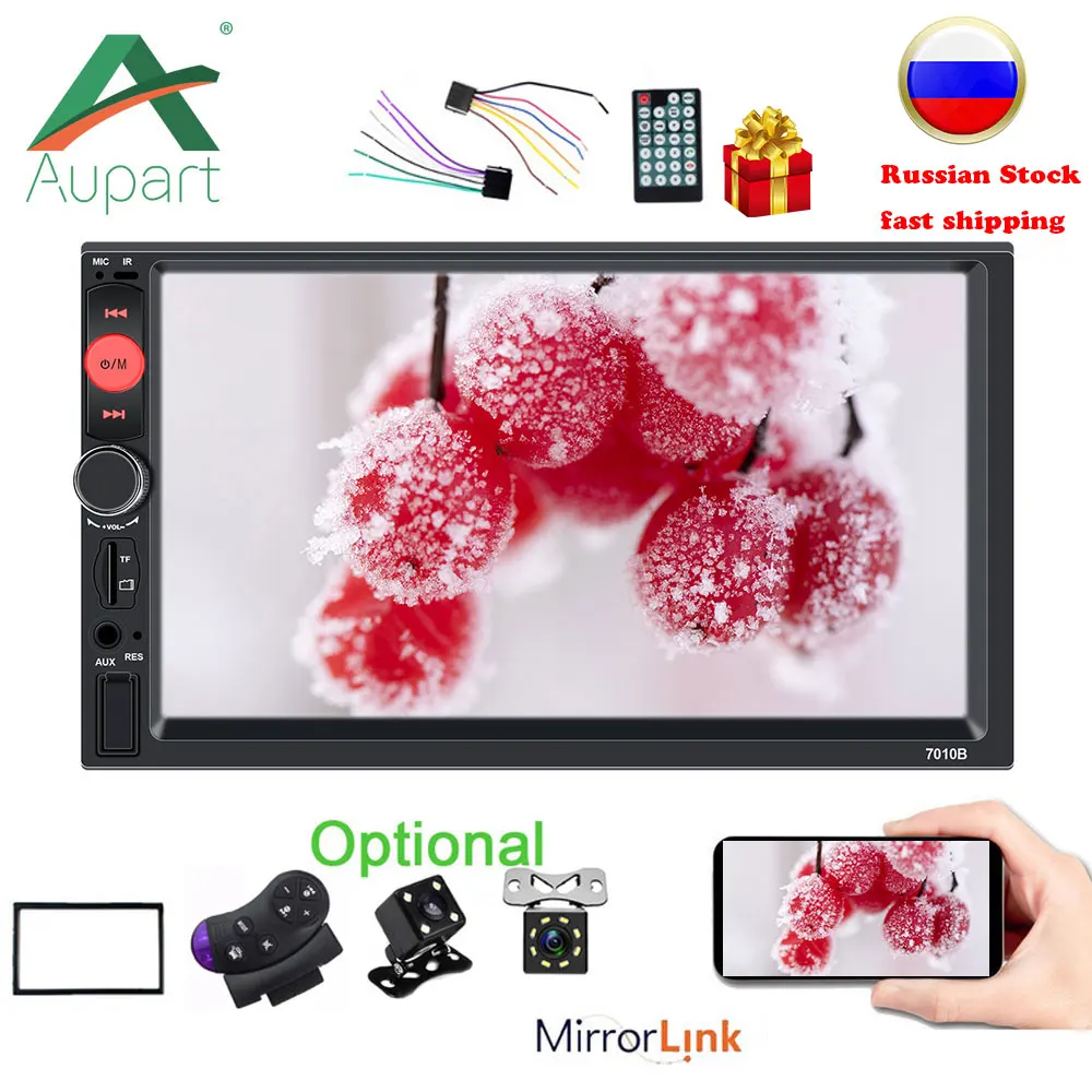 Car Radio HD 7" Touch Screen Autoradio 2 din Cassette Recorder Car Audio Bluetooth Rear View Camera MP5 Mirror Link Player 7010B