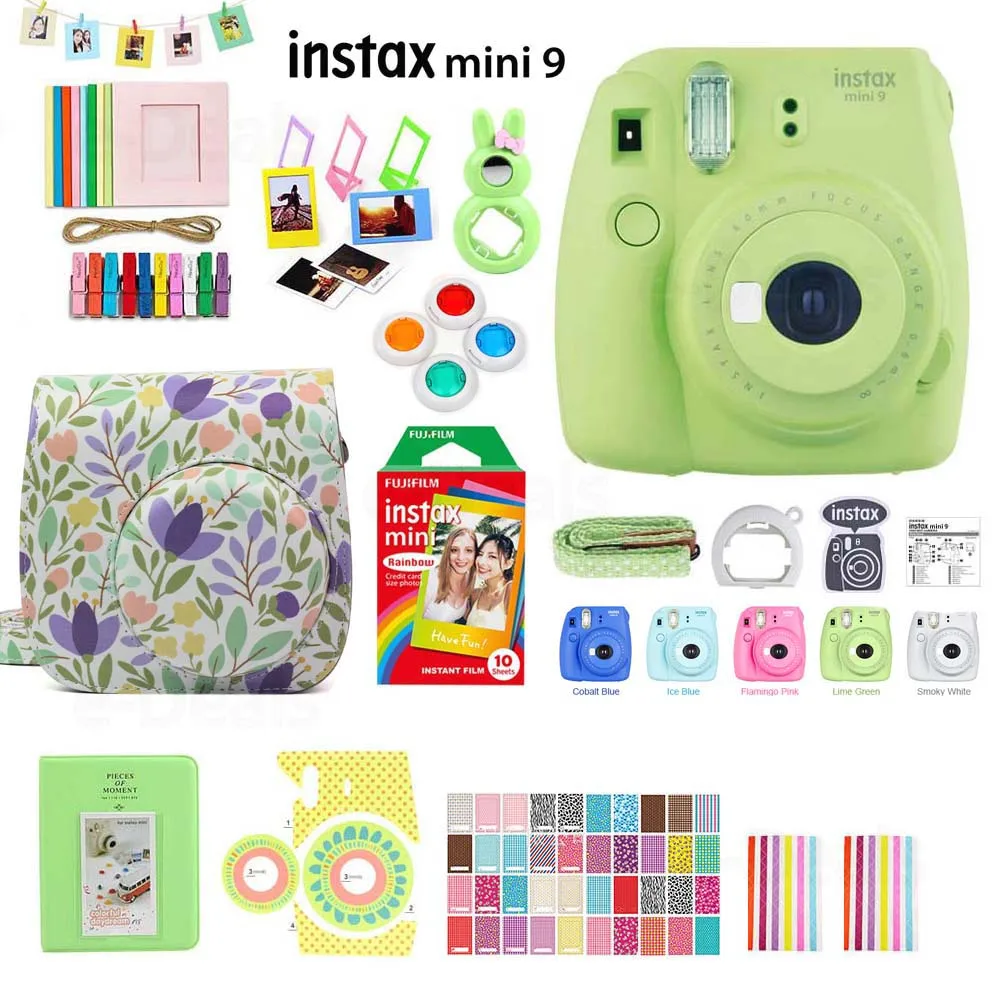 green mini 9 set with rainbow