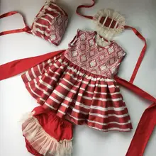 Испанское детское платье в стиле Лолиты для девочек кружевное платье принцессы в полоску с вышивкой и открытой спиной детская одежда vestidos Y1486