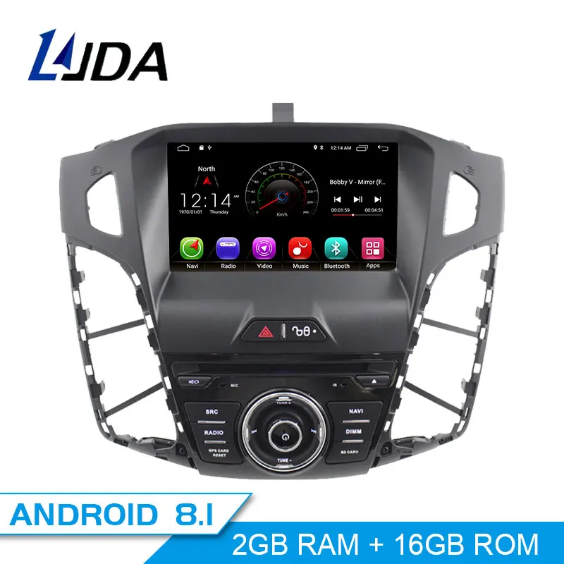 

LJDA Android 9.1 Car DVD Player For FORD FOCUS 2012 2013 2014 2015 2016 GPS Navigation 1 Din Car Radio Multimedia WIFI Stereo SD