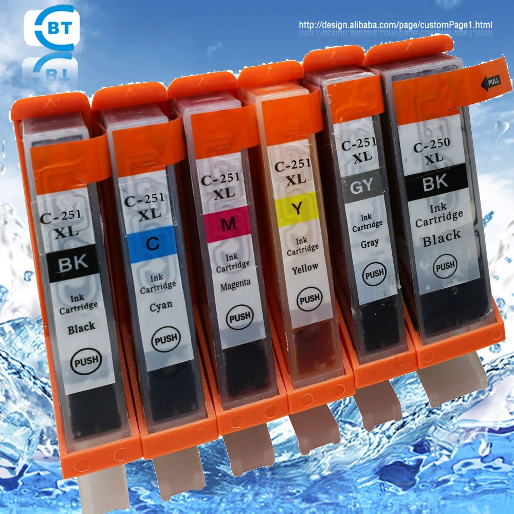 

5pcs compatible pgi-250 cli-251 ink cartridge for MG7120/IP7220/MX722/MX922/IX6820/IP8720 printer
