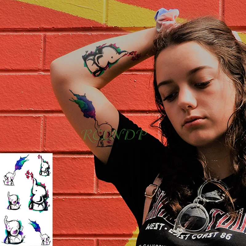 Водостойкая временная татуировка наклейка красные губы винтажный пистолет сексуальная девушка тату наклейка s флэш-тату поддельные татуировки для женщин и мужчин - Цвет: Сливовый