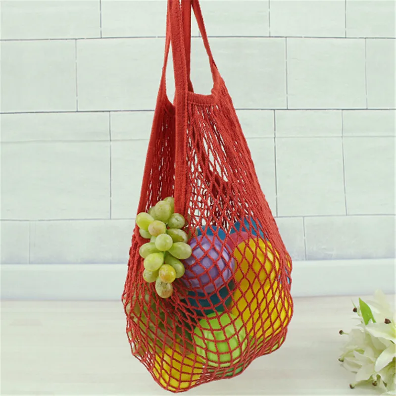 1PC Reusable String Shopping Grocery Bag Shopper Tote Mesh Net Woven Cotton Bag Hand Totes Free Shipping NEW