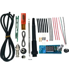 Unidade elétrica led digital estação de solda ferro controlador temperatura kits diy uso para hakko t12 lidar com dicas interruptor vibração