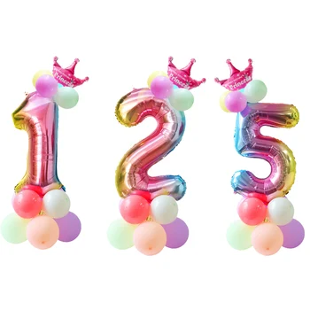 

Rainbow Number Balloon Unicorn Balloons Unicorn Party Foil Balloons Kits Birthday Party Decoration Kids Boy Girl Party Balony