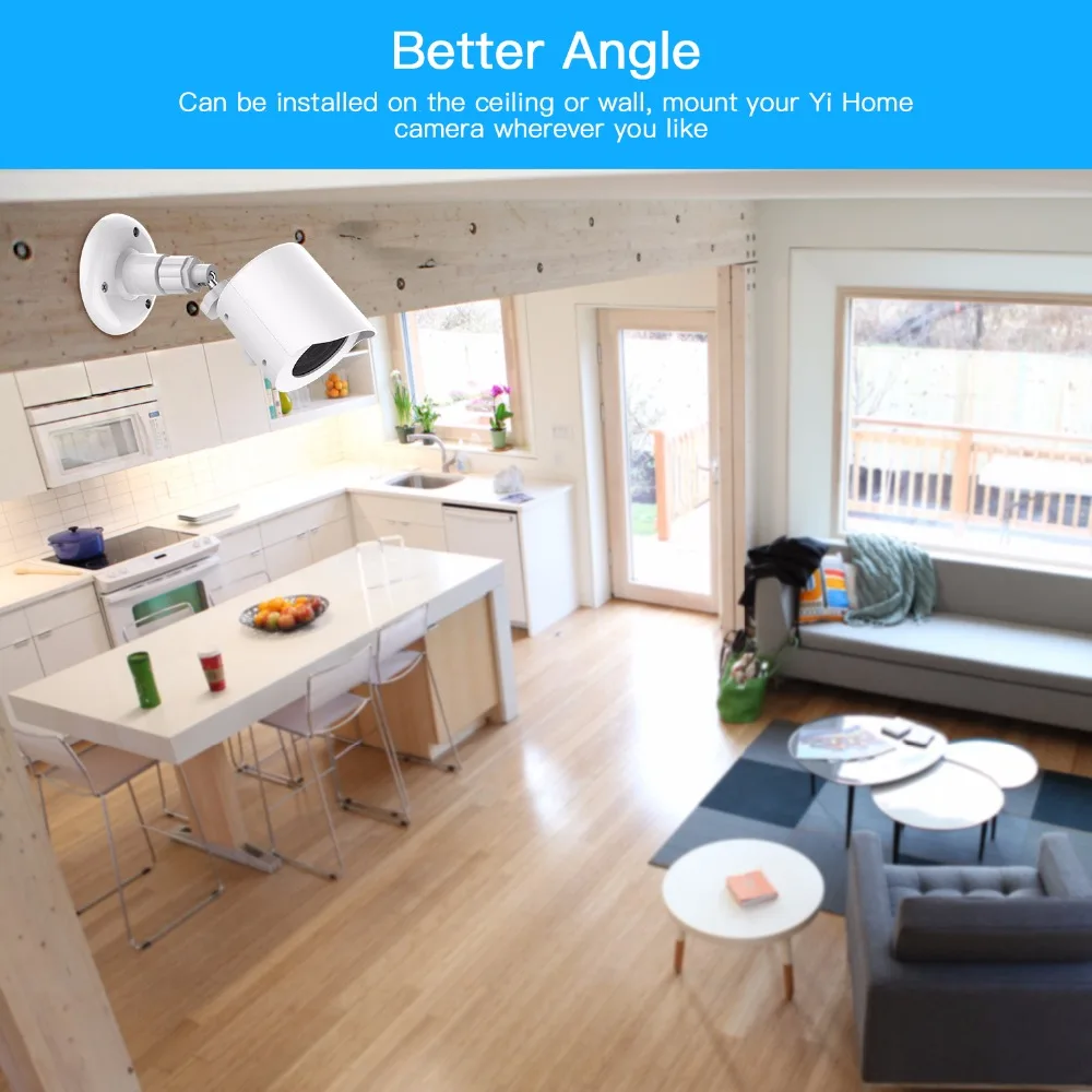 Best Yi Home Camera Wall Mount Bracket,Weather Proof 360 Degree Protective Adjustable Indoor Outdoor Mount and Cover for Yi camera