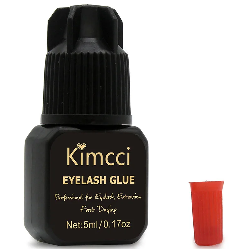 

Kimcci 5ml/10ml Professional Eyelash Extension Glue No Odor No Stimulation Fast Drying Faux Lashes Adhesive Black Strong Sticky