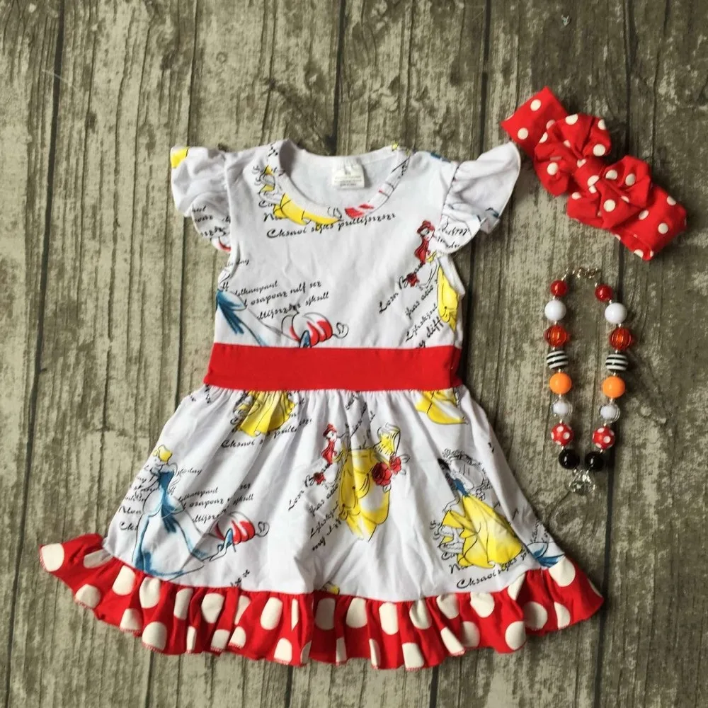 baby girls Summer spring dress children cute polka dot ruffle dress girls boutique cotton dress summer