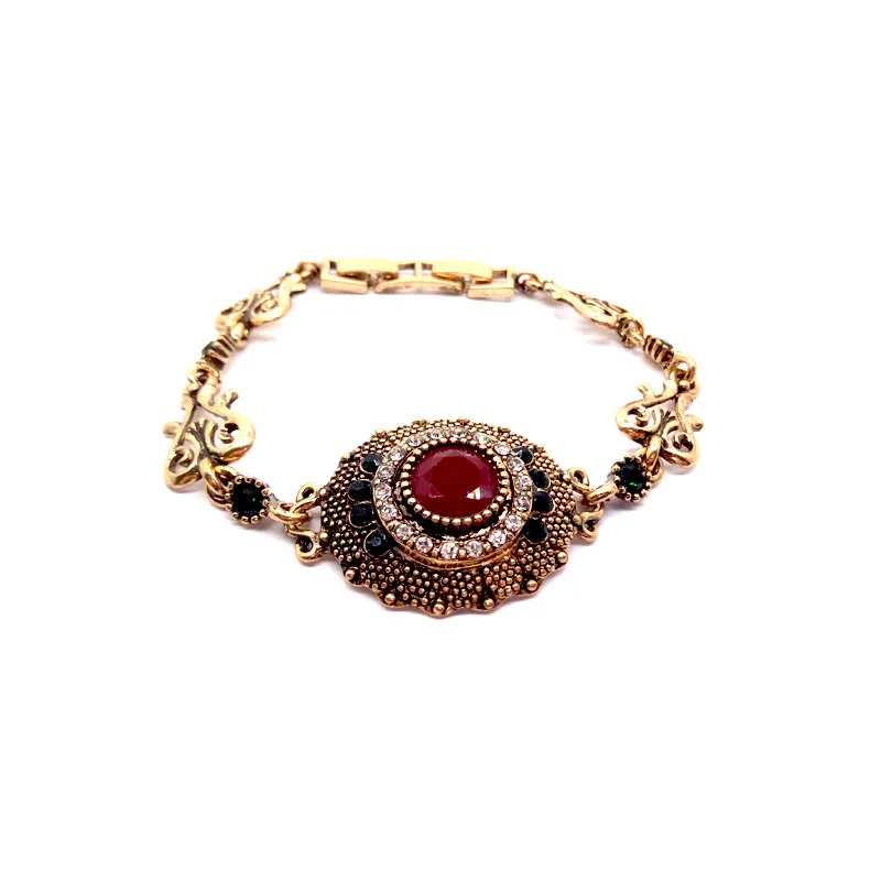 

Antique Gold Color Charm Hyperbole Female Bracelet Bangle With Love and Flower Women Man Wedding Gift 2019 Valentine Jewelry B26