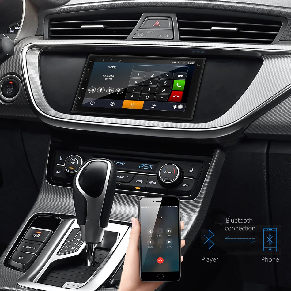 Flash Deal Jansite 7" 2 din Car Radio MP5 Android 8.1 player HD 1080P Digital Touch screen mirror + Bluetooth Car Stereo with microphone 5