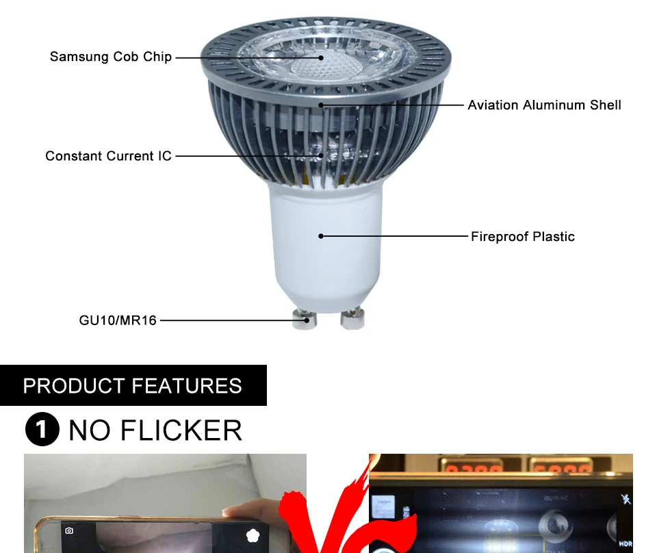 COB светодиодный GU10 Светодиодный прожектор 85-265 в MR16 Светодиодный 12 в 24 в 7 Вт реальная мощность алюминиевый рассеивающий тепло прожектор Bombillas Ampoule домашнее освещение