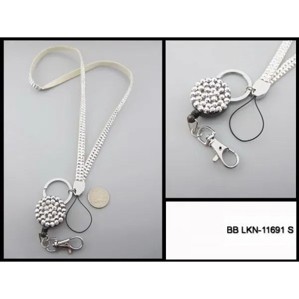 1pcs Rhinestone Crystal Lanyard ID Badge Cell Phone Retractable Reel Holder Key