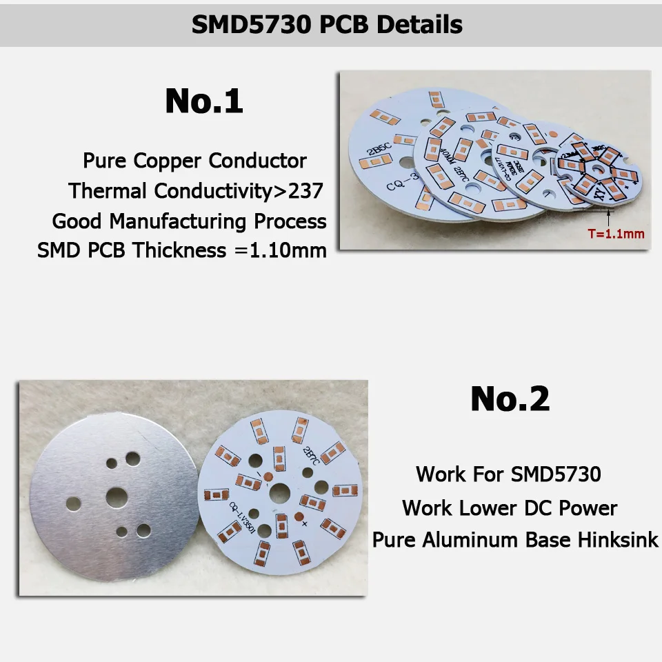 5/7W 50mm LED PCB без SMD570 установленная алюминиевая пластина лампы 3/5/7/9/12/15/18/24/30/36W