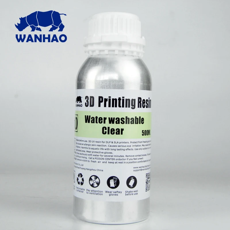 Wanhao воды моющаяся Резина 405NM УФ смолы для Wanhao D7 принтер 3d принтер для DLP 3D-принтеры серый белый прозрачный Цвет 1L (1000 мл/бутылка)