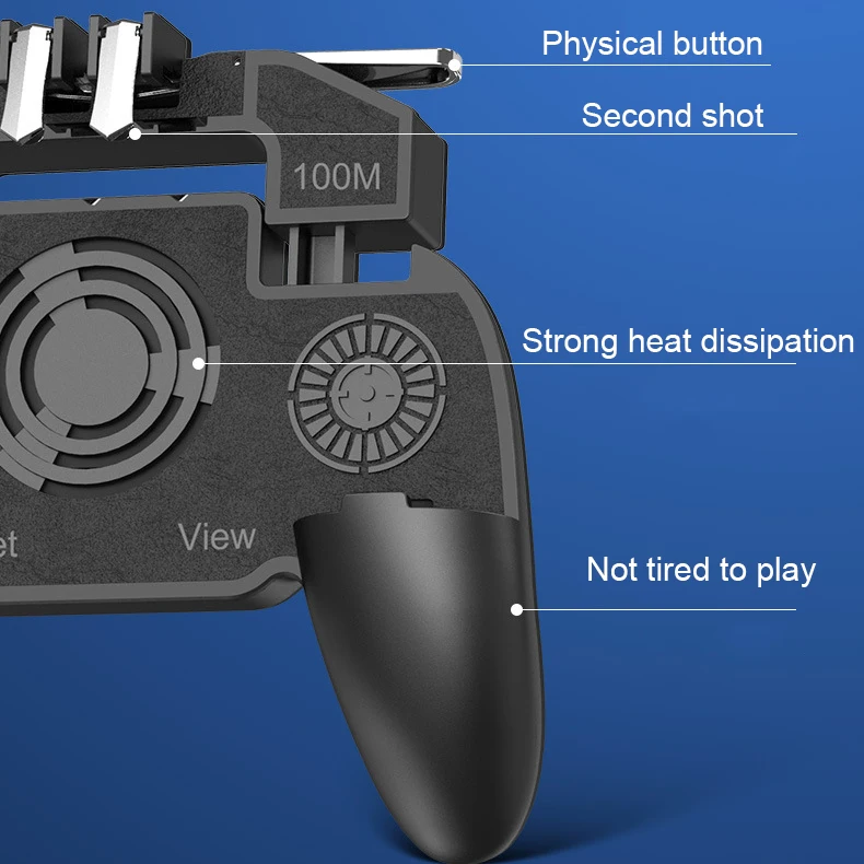 2019 Cooling Fan Gamepad dzhostik Joystick mobile controller for PUBG Shoot Games free fire with Power triggers for cell phone (18)