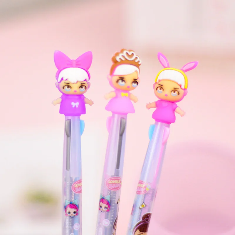 

1pc Kawaii 3 Colors Surprise Doll Ballpoint Pen Cute Ball Pen For Kid Gift Material office school writing supplies