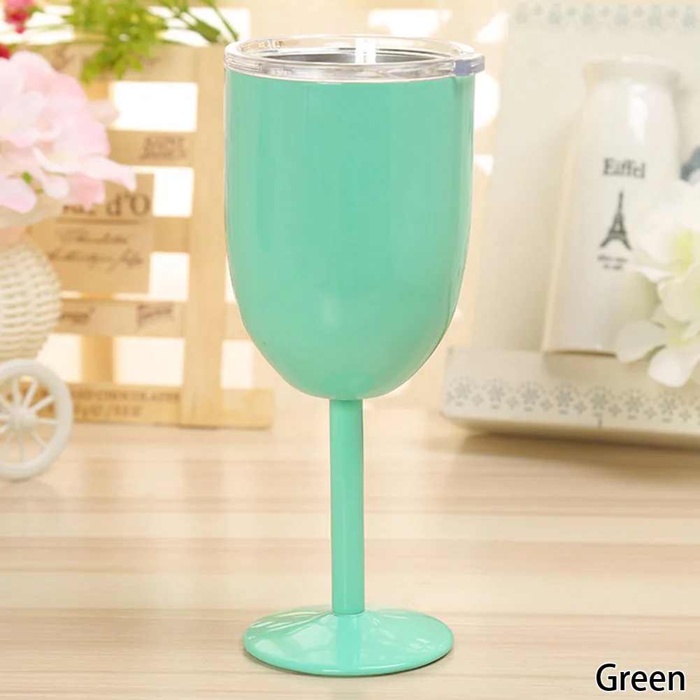 Glass Drinkware European 10 OZ Stainless Steel Red Wine Cup Anti-broken Stemware Creative Winecup Durable bar tools