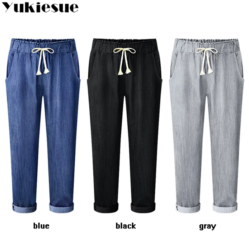 High waist Jeans for women plus size 6XL mom jeans trousers women loose denim harem pants female women's jeans femme mujer