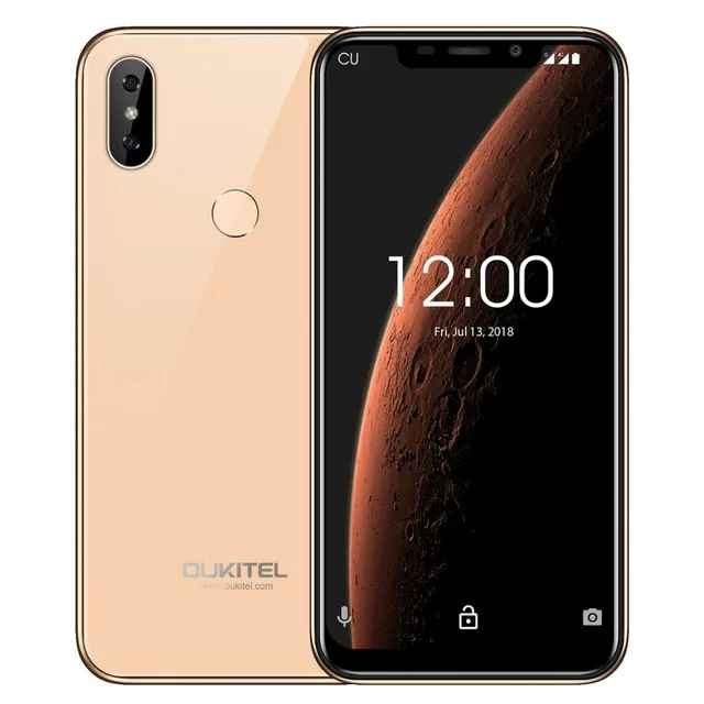 OUKITEL C13 Pro 6,1" 19:9 2 ГБ 16 ГБ Android 9,0 мобильный телефон MT6739 Четырехъядерный 4G LTE 5G/2,4G wifi смартфон распознавание лица отпечаток пальца - Цвет: Gold