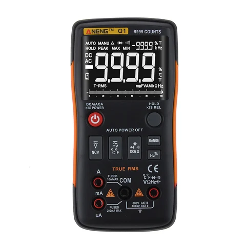 Botão 9999 Rm409b Aneng Q1 true Rms Multímetro Digital Automotive Electrical Testers Comprobador Dmm Tester Transistor