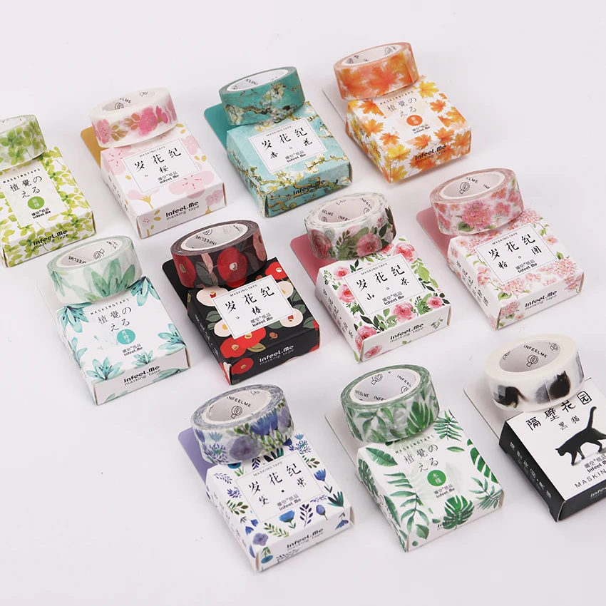 1 шт. декоративная лента для цветов 15 мм x 7 м|plant washi tape|adhesive tape diyscrapbooking masking |