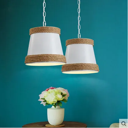 

RH Vintage Loft Style Pendant Light Industrial Hemp Rope Droplight Hanglamp Fixtures For Home Lighting Bar Lamparas Colgantes