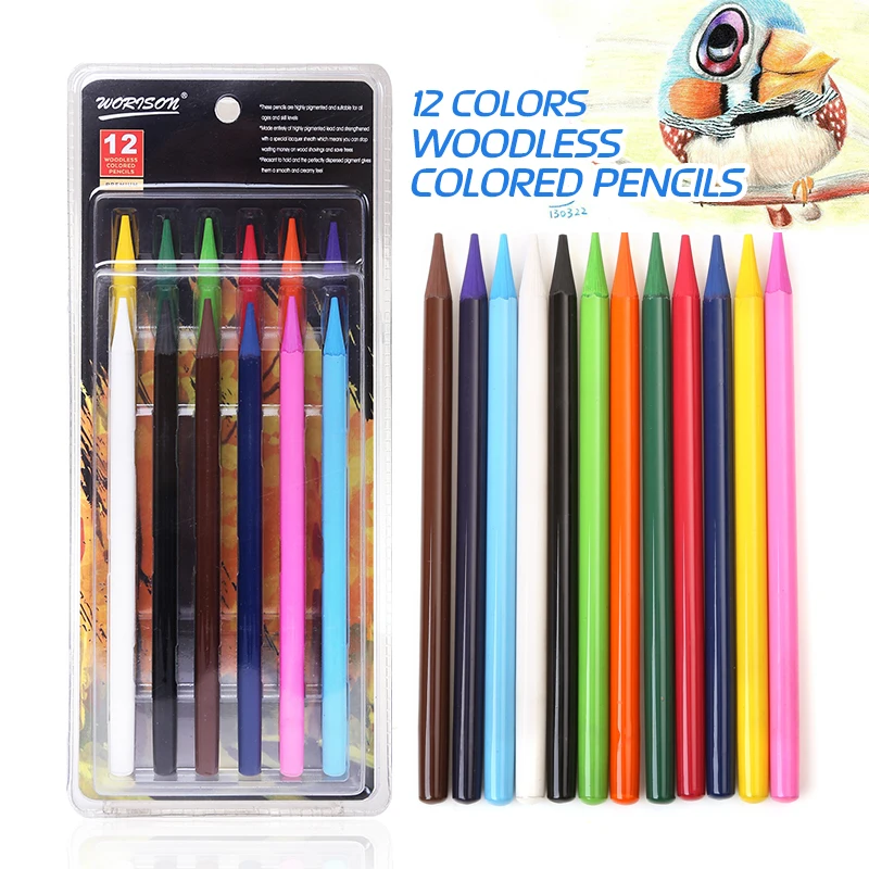 

12 Colors Woodless Colored Pencils Premium hightly Color Pencil Set Drawing Pencils For Kids Good Gift lapices de colores