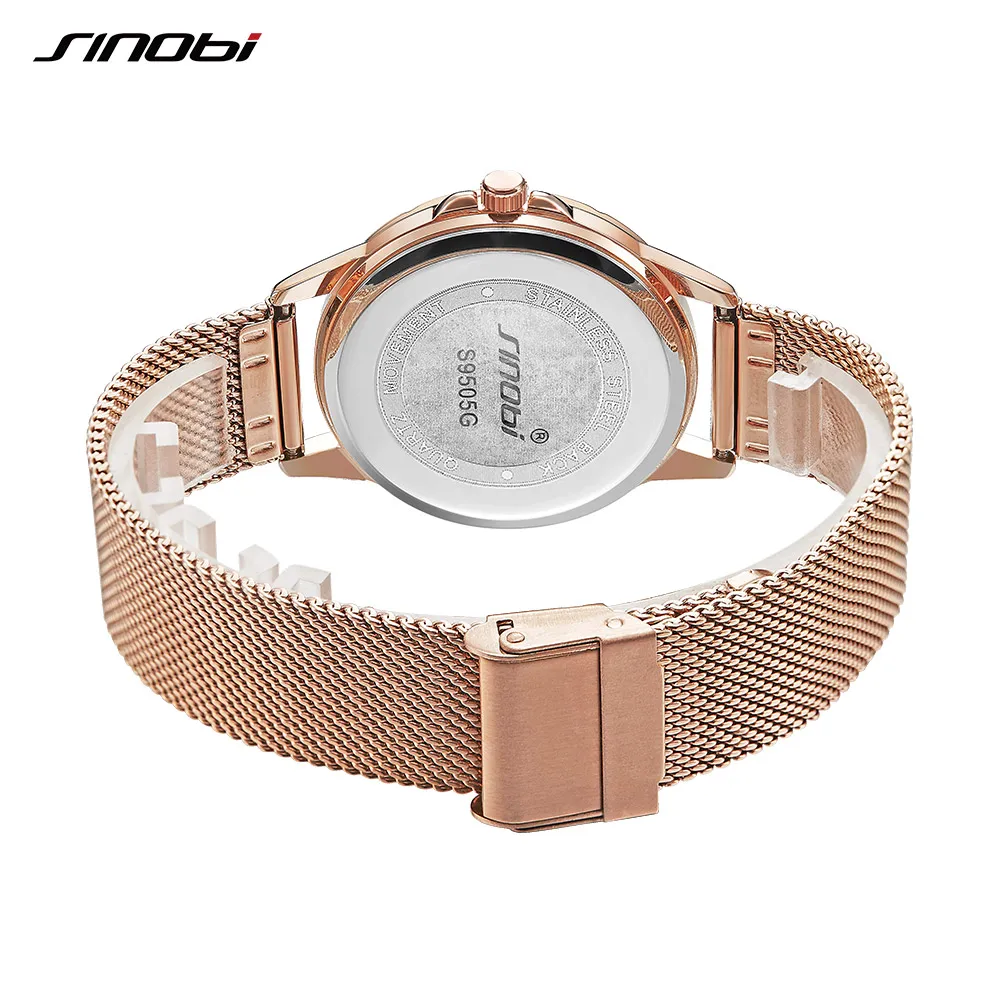 SINOBI модные роскошные Брендовые женские кварцевые часы, Классические Золотые/серебряные бриллиантовые женские наручные часы для Montre Femme, женские часы