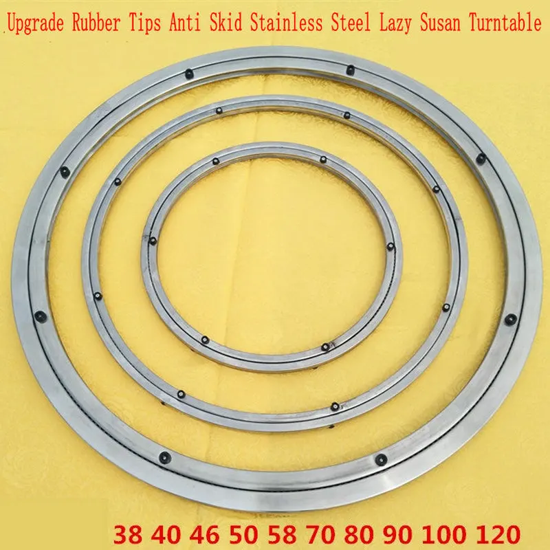 Günstige HQ AT01 ERWEITERTE Anti Skid Weiche Gummi Tipps Solide Edelstahl Lazy Susan Drehteller Schwenkplatte Küche Möbel