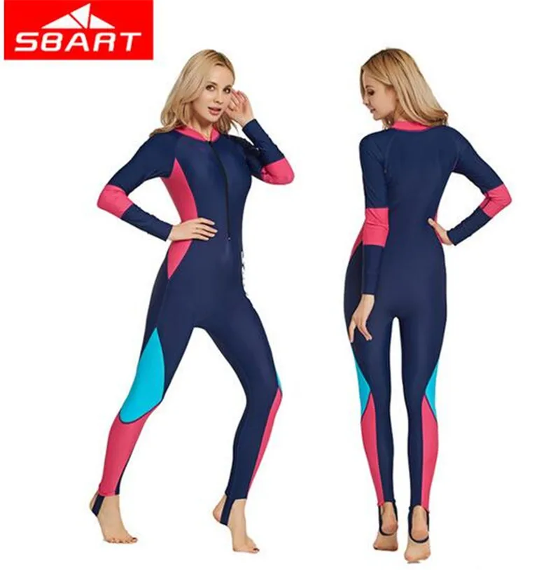 

SBART Lycra Wetsuit Women Long Sleeve Full Body Surfing Spearfishing Swimsuits Scuba Diving Wet Suit