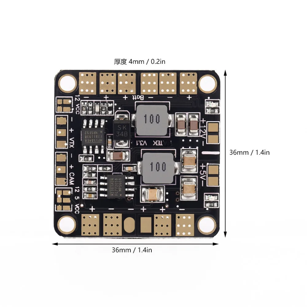 Мини плата распределения питания PDB с BEC 5V и 12V для FPV QAV250 ZMR250 Multicopter Quadcopter 5V/12V 3A|power