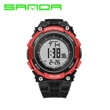 Sanda Роскошные брендовые уличные спортивные часы цифровые светодиодные кварцевые наручные часы с резиновым ремешком военные ударные часы Relogio Masculino